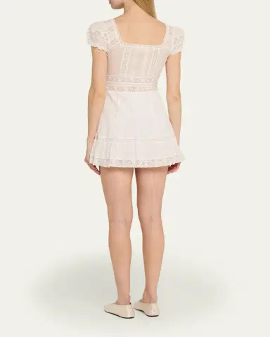 LoveShackFancy Edena Cotton Victorian Mini Dress | Thumbnail 3 LoveShackFancy Edena Cotton Victorian Mini Dress | Thumbnail 3