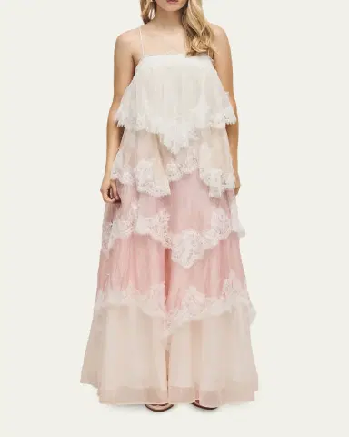Aje Ophelia Tiered Lace Gown | Thumbnail 2 Aje Ophelia Tiered Lace Gown | Thumbnail 2
