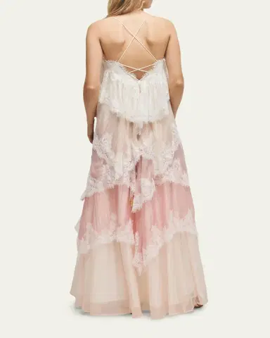 Aje Ophelia Tiered Lace Gown | Thumbnail 3 Aje Ophelia Tiered Lace Gown | Thumbnail 3