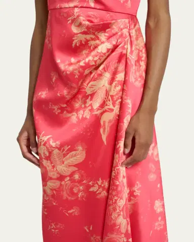 Erdem Draped Floral-Print Satin Gown | Thumbnail 5 Erdem Draped Floral-Print Satin Gown | Thumbnail 5