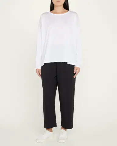 Eskandar Long-Sleeve Scoop-Neck Lightweight T-Shirt | Thumbnail 2 Eskandar Long-Sleeve Scoop-Neck Lightweight T-Shirt | Thumbnail 2