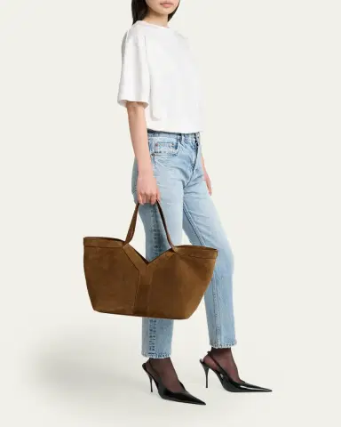 Saint Laurent Y Medium Tote Bag in Suede | Thumbnail 5 Saint Laurent Y Medium Tote Bag in Suede | Thumbnail 5