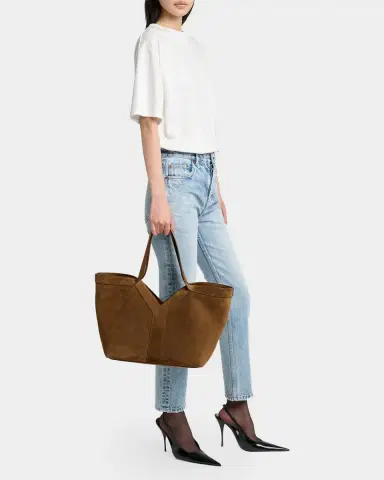 Saint Laurent Y Medium Tote Bag in Suede | Thumbnail 9 Saint Laurent Y Medium Tote Bag in Suede | Thumbnail 9