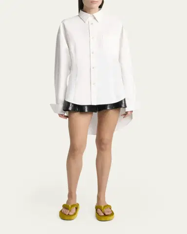 Balenciaga Organdi Cotton-Silk Poplin Cocoon Collared Shirt | Thumbnail 2 Balenciaga Organdi Cotton-Silk Poplin Cocoon Collared Shirt | Thumbnail 2