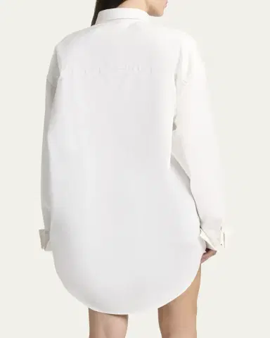 Balenciaga Organdi Cotton-Silk Poplin Cocoon Collared Shirt | Thumbnail 3 Balenciaga Organdi Cotton-Silk Poplin Cocoon Collared Shirt | Thumbnail 3
