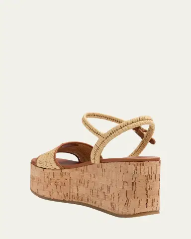 Prada 75mm Triangle Logo Raffia Platform Sandals | Thumbnail 4 Prada 75mm Triangle Logo Raffia Platform Sandals | Thumbnail 4