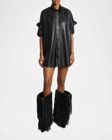 Balenciaga Avenue Fringe Leather Booties | Thumbnail 2 Balenciaga Avenue Fringe Leather Booties | Thumbnail 2