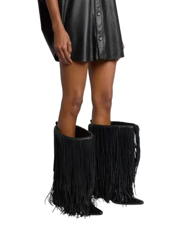 Balenciaga Avenue Fringe Leather Booties | Thumbnail 1 Balenciaga Avenue Fringe Leather Booties | Thumbnail 1