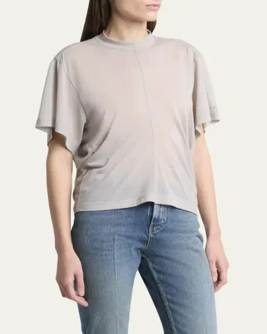 Balenciaga Transparent Jersey Draped T-Shirt | Thumbnail 4 Balenciaga Transparent Jersey Draped T-Shirt | Thumbnail 4