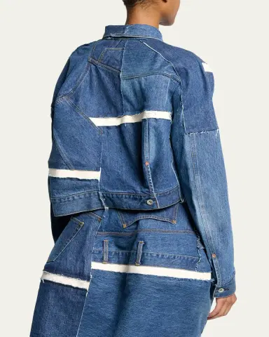 Sacai Reconstructed Crop Denim Jacket | Thumbnail 3 Sacai Reconstructed Crop Denim Jacket | Thumbnail 3