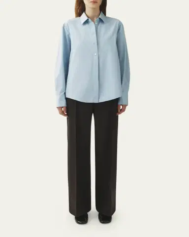 Attersee Slub Cotton Poplin Button-Down Cocoon Shirt | Thumbnail 2 Attersee Slub Cotton Poplin Button-Down Cocoon Shirt | Thumbnail 2