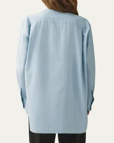 Attersee Slub Cotton Poplin Button-Down Cocoon Shirt | Thumbnail 3 Attersee Slub Cotton Poplin Button-Down Cocoon Shirt | Thumbnail 3