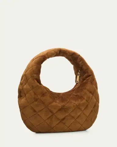 Saint Laurent Icarino Baby YSL Quilted Suede Hobo Bag | Thumbnail 3 Saint Laurent Icarino Baby YSL Quilted Suede Hobo Bag | Thumbnail 3