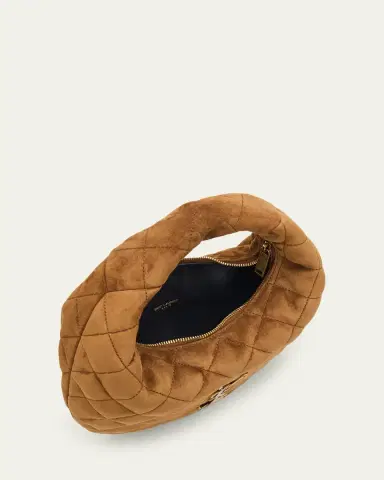 Saint Laurent Icarino Baby YSL Quilted Suede Hobo Bag | Thumbnail 4 Saint Laurent Icarino Baby YSL Quilted Suede Hobo Bag | Thumbnail 4