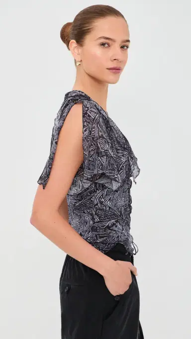 Isabel Marant Thanais Silk Top Faded Night | Thumbnail 4 Isabel Marant Thanais Silk Top Faded Night | Thumbnail 4