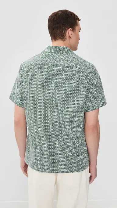 Portuguese Flannel Portuguese Tile Camp Shirt Green | Thumbnail 3 Portuguese Flannel Portuguese Tile Camp Shirt Green | Thumbnail 3