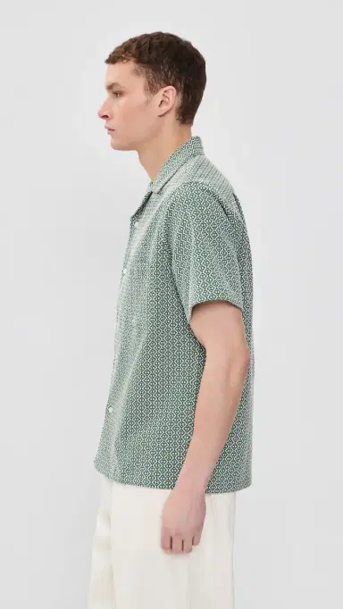 Portuguese Flannel Portuguese Tile Camp Shirt Green | Thumbnail 4 Portuguese Flannel Portuguese Tile Camp Shirt Green | Thumbnail 4