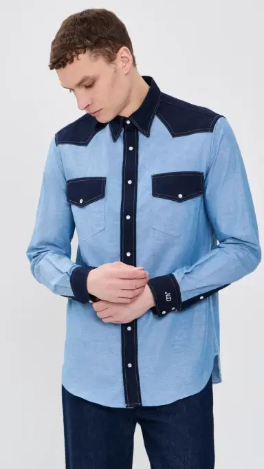 Nicholas Daley Western Shirt Navy | Thumbnail 2 Nicholas Daley Western Shirt Navy | Thumbnail 2