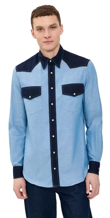 Nicholas Daley Western Shirt Navy | Thumbnail 1 Nicholas Daley Western Shirt Navy | Thumbnail 1