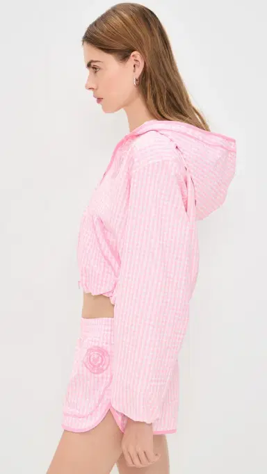 LoveShackFancy Kariana Hoodie Tickled Pink | Thumbnail 4 LoveShackFancy Kariana Hoodie Tickled Pink | Thumbnail 4