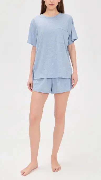 Lunya Tee hort Pajama et Cloud Blue Heather | Thumbnail 2 Lunya Tee hort Pajama et Cloud Blue Heather | Thumbnail 2