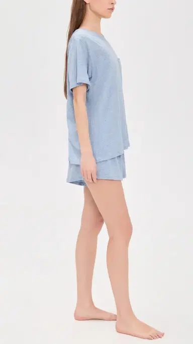 Lunya Tee hort Pajama et Cloud Blue Heather | Thumbnail 4 Lunya Tee hort Pajama et Cloud Blue Heather | Thumbnail 4