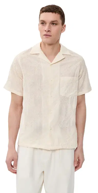 Portuguese Flannel Duke Camp Shirt Ecru | Thumbnail 1 Portuguese Flannel Duke Camp Shirt Ecru | Thumbnail 1