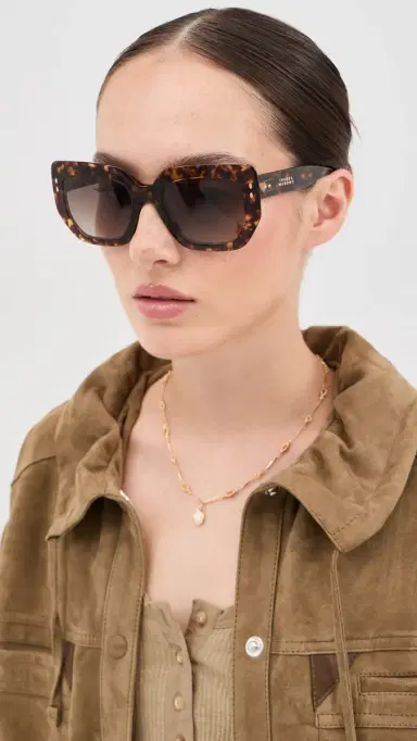 Isabel Marant Rectangular Sunglasses Havana One Size | Thumbnail 3 Isabel Marant Rectangular Sunglasses Havana One Size | Thumbnail 3
