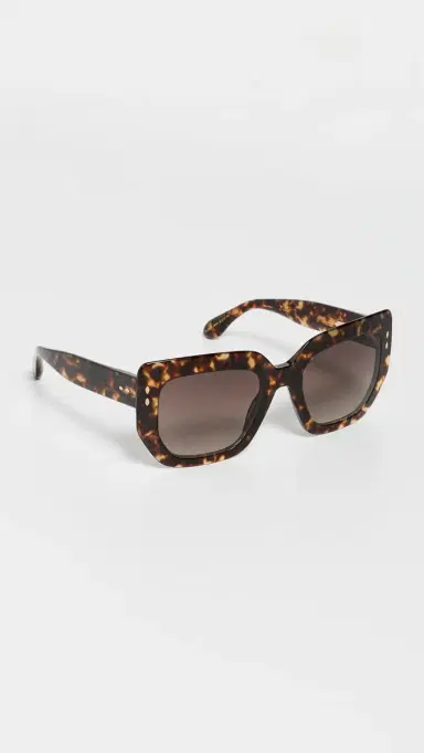 Isabel Marant Rectangular Sunglasses Havana One Size | Thumbnail 4 Isabel Marant Rectangular Sunglasses Havana One Size | Thumbnail 4