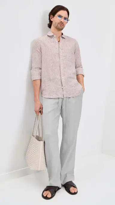 Frescobol Carioca Luan Linen Blend Relaxed Lounge Pants Light elange Grey | Thumbnail 5 Frescobol Carioca Luan Linen Blend Relaxed Lounge Pants Light elange Grey | Thumbnail 5