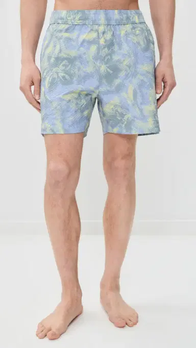 Maison Kitsuné Printed Seersucker Swim Shorts 5 | Thumbnail 2 Maison Kitsuné Printed Seersucker Swim Shorts 5 | Thumbnail 2