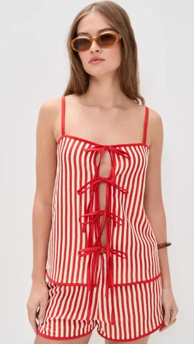 Bailey Rose Striped Top Chili | Thumbnail 2 Bailey Rose Striped Top Chili | Thumbnail 2