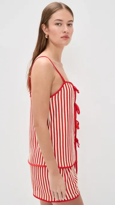 Bailey Rose Striped Top Chili | Thumbnail 4 Bailey Rose Striped Top Chili | Thumbnail 4