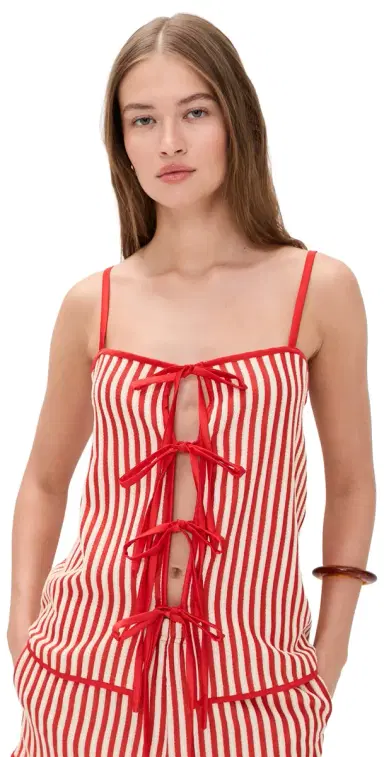 Bailey Rose Striped Top Chili | Thumbnail 1 Bailey Rose Striped Top Chili | Thumbnail 1