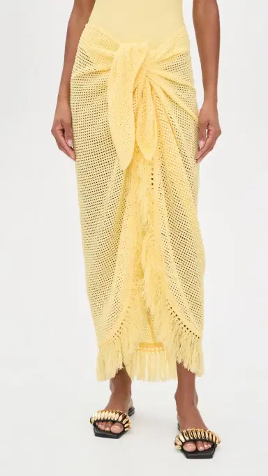 SIMKHAI Katerina Knit Wrap idi Skirt Buttercream | Thumbnail 2 SIMKHAI Katerina Knit Wrap idi Skirt Buttercream | Thumbnail 2