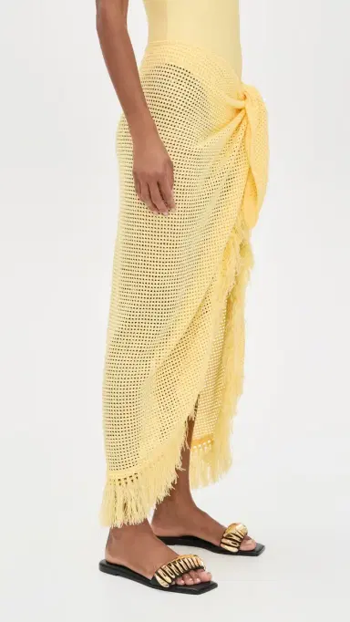 SIMKHAI Katerina Knit Wrap idi Skirt Buttercream | Thumbnail 4 SIMKHAI Katerina Knit Wrap idi Skirt Buttercream | Thumbnail 4