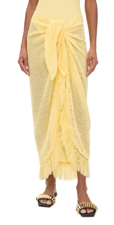 SIMKHAI Katerina Knit Wrap idi Skirt Buttercream | Thumbnail 1 SIMKHAI Katerina Knit Wrap idi Skirt Buttercream | Thumbnail 1