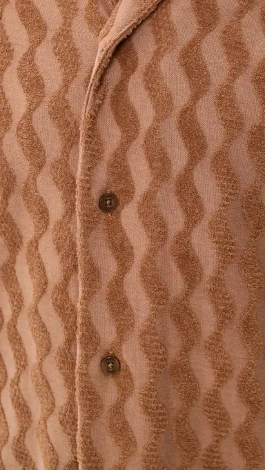 Frescobol Carioca Roberto Terry Jacquard Shirt Caramel | Thumbnail 6 Frescobol Carioca Roberto Terry Jacquard Shirt Caramel | Thumbnail 6