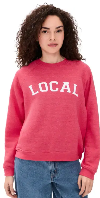 Sunny Somewhere Raglan Sweatshirt Heathered Red | Thumbnail 1 Sunny Somewhere Raglan Sweatshirt Heathered Red | Thumbnail 1