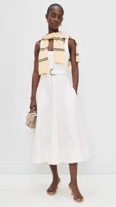 Cinq à Sept White Denim Cambree Dress White | Thumbnail 5 Cinq à Sept White Denim Cambree Dress White | Thumbnail 5