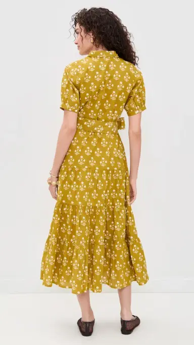 Marea Short Sleeve Shirt Dress Chartreuse Daffodil | Thumbnail 3 Marea Short Sleeve Shirt Dress Chartreuse Daffodil | Thumbnail 3