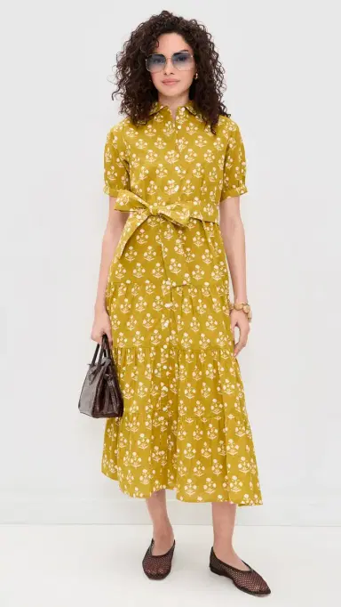 Marea Short Sleeve Shirt Dress Chartreuse Daffodil | Thumbnail 5 Marea Short Sleeve Shirt Dress Chartreuse Daffodil | Thumbnail 5