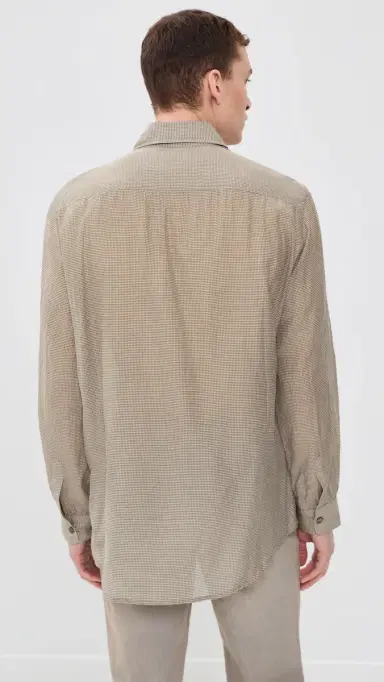 Our Legacy Cotton Silk Plough Shirt Hazel Grid Cloud Cotton Silk | Thumbnail 3 Our Legacy Cotton Silk Plough Shirt Hazel Grid Cloud Cotton Silk | Thumbnail 3