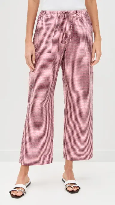DONNI. The Taffeta Gingham Drawstring Cargo Pants Bell Pepper | Thumbnail 2 DONNI. The Taffeta Gingham Drawstring Cargo Pants Bell Pepper | Thumbnail 2