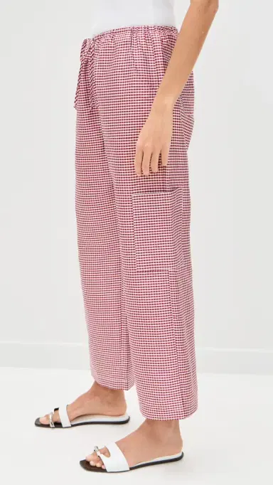 DONNI. The Taffeta Gingham Drawstring Cargo Pants Bell Pepper | Thumbnail 4 DONNI. The Taffeta Gingham Drawstring Cargo Pants Bell Pepper | Thumbnail 4