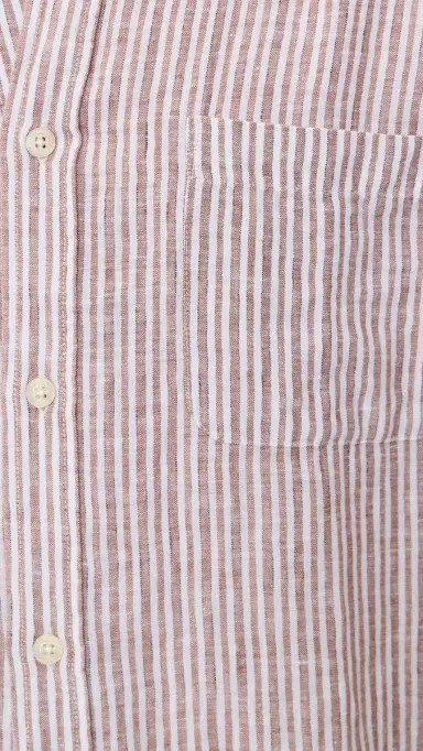 Frescobol Carioca Telles Linen triped Shirt Caramel | Thumbnail 6 Frescobol Carioca Telles Linen triped Shirt Caramel | Thumbnail 6