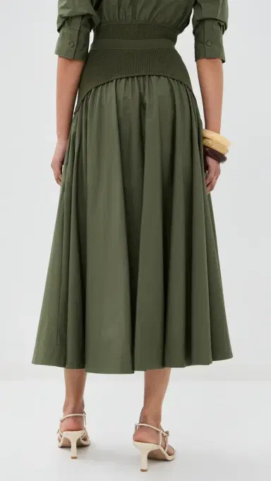 SIMKHAI Ovie Midi Skirt Fern | Thumbnail 3 SIMKHAI Ovie Midi Skirt Fern | Thumbnail 3