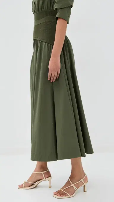 SIMKHAI Ovie Midi Skirt Fern | Thumbnail 4 SIMKHAI Ovie Midi Skirt Fern | Thumbnail 4
