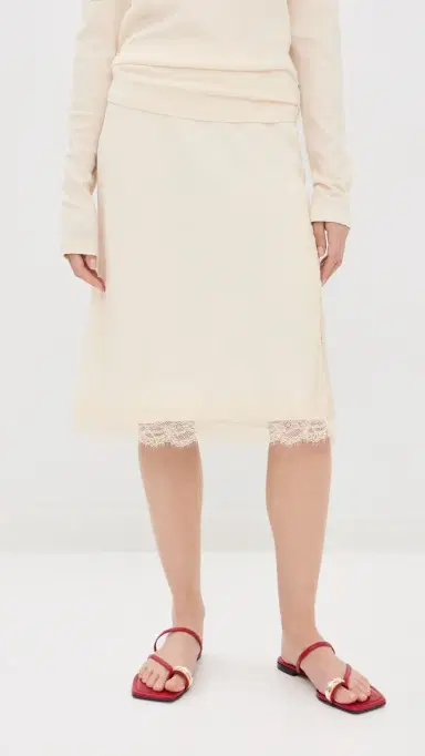 Róhe Lace Slip Skirt Off White | Thumbnail 2 Róhe Lace Slip Skirt Off White | Thumbnail 2