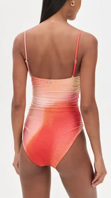 Simkhai Laine Ruched One Piece Golden Hour Sunset XS | Thumbnail 3 Simkhai Laine Ruched One Piece Golden Hour Sunset XS | Thumbnail 3